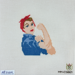 Tilli Tomas Misty Morrow Rosie the Riveter Needlepoint Canvas