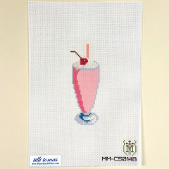 Tilli Tomas Misty Morrow Strawberry Milkshake Needlepoint Canvas