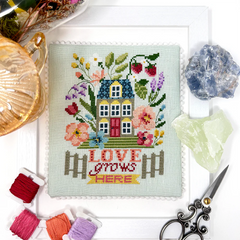 Tiny Modernist Love Grows Here Cross Stitch Pattern