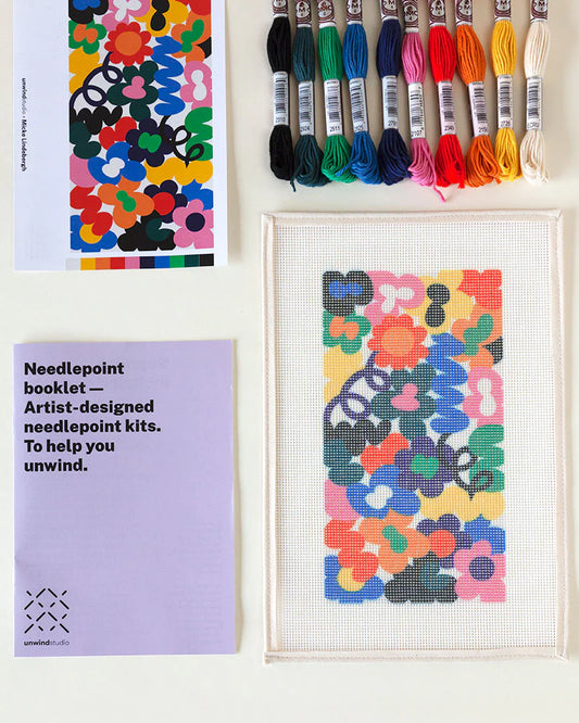 Unwind Studio Jungley Flowers Needlepoint Kit