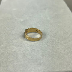 Vintage 14k Gold and Diamond Buckle Ring