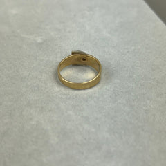 Vintage 14k Gold and Diamond Buckle Ring