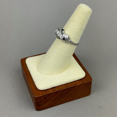 Vintage Art Deco 14k White Gold Diamond Duette Ring