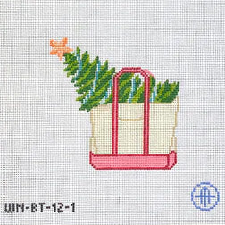 Wheelhaus Needlepoint Starfish Christmas Tree Boat Tote Needlepoint Canvas