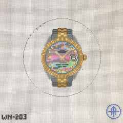 Wheelhaus Needlepoint Lady Of The Hour Watch Needlepoint Canvas