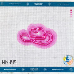 Wheelhaus Needlepoint Neon Cowgirl Hat Sign Needlepoint Canvas