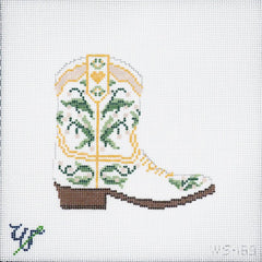 Wipstitch Bride Cowboy Boot Needlepoint Canvas