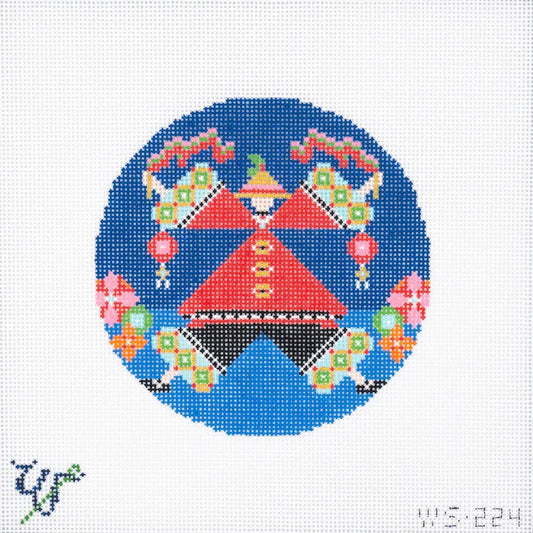 Wipstitch Chinese Dancer Needlepoint Canvas