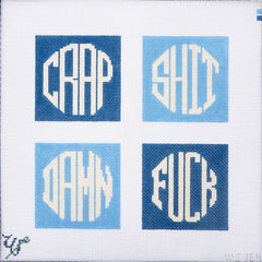 Wipstitch Coastal Blues Dirty Coasters Needlepoint Canvas