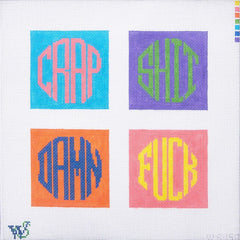 Wipstitch Colorblock Dirty Coasters Needlepoint Canvas