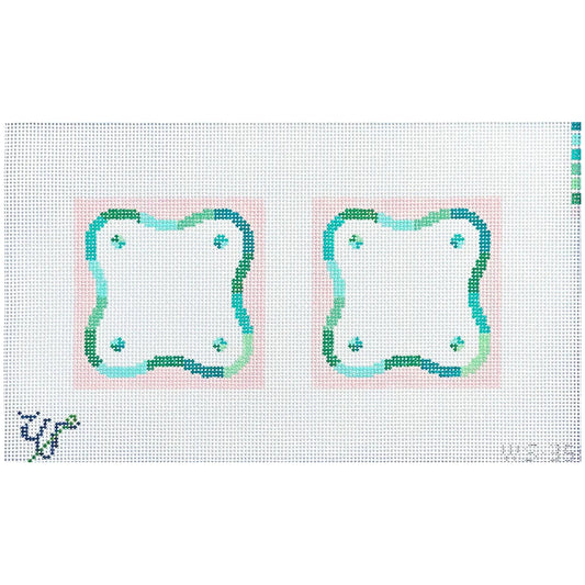 Wipstitch Palm Beach Squiggle Coasters Needlepoint Canvas