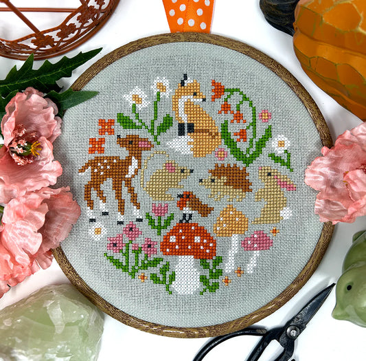 Tiny Modernist Woodland Whimsies Cross Stitch Pattern