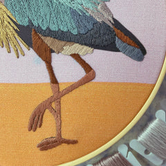 Kate Wyatt Fine Art Great Blue Heron Embroidery Kit
