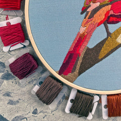 Kate Wyatt Fine Art Cardinal Embroidery and Beadwork Kit