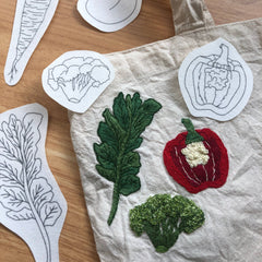 M Creative J Vegetables Peel Stick & Stitch Embroidery Patterns