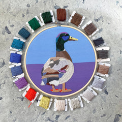 Kate Wyatt Fine Art Mallard Duck Embroidery and Beadwork Kit