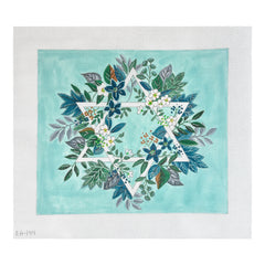 Alice Peterson Co. Blue Floral Star of David Tallis Bag Needlepoint Canvas