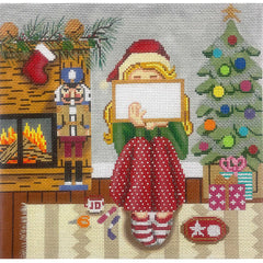 Alice Peterson Co. Gayla Elliott Stitching Girl Christmas Needlepoint Canvas