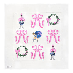 Alice Peterson Co. Nutcracker and Bow Collage Needlepoint Canvas