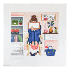 Alice Peterson Co. Stitching Girl Boss Lady Needlepoint Canvas