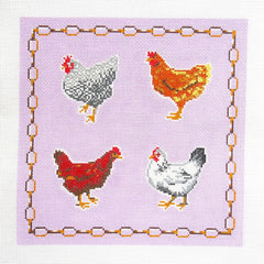Alice & Blue Hen Party Needlepoint Canvas
