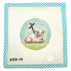 Atlantic Blue Canvas Anna McKenzie Studio Lamb of God Needlepoint Canvas