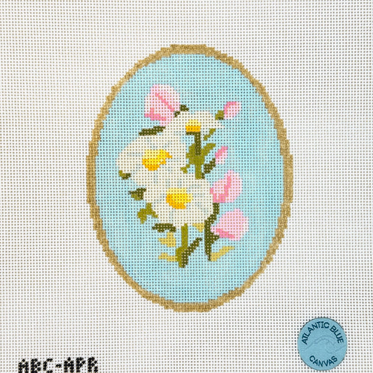 Atlantic Blue Canvas Birth Flowers April Needlepoint Canvas