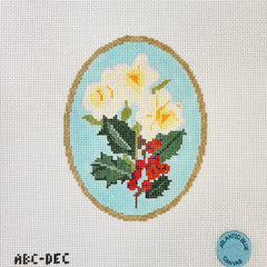 Atlantic Blue Canvas Birth Flowers December Needlepoint Canvas