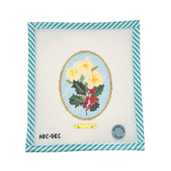 Atlantic Blue Canvas Birth Flowers December Needlepoint Canvas