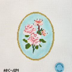 Atlantic Blue Canvas Birth Flowers June Needlepoint Canvas