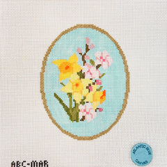 Atlantic Blue Canvas Birth Flowers March Needlepoint Canvas