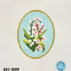 Atlantic Blue Canvas Birth Flowers May Needlepoint Canvas