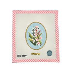 Atlantic Blue Canvas Birth Flowers May Needlepoint Canvas