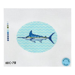 Atlantic Blue Canvas Blue Marlin Needlepoint Canvas