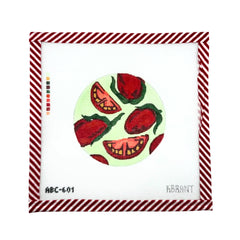 Atlantic Blue Canvas Kathy Brant Designs Farmers Market Tomato Slices Needlepoint Canvas