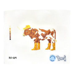 Atlantic Blue Canvas Rooney and Stitch Texas Longhorn Needlepoint Canvas