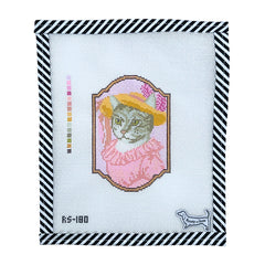 Atlantic Blue Canvas Rooney & Stitch Meowrie Antoinette Needlepoint Canvas