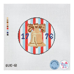 Atlantic Blue Canvas The Stitching Sue 1776 Liberty Bell Needlepoint Canvas