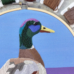 Kate Wyatt Fine Art Mallard Duck Embroidery and Beadwork Kit