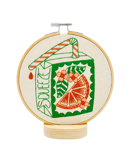 Hook Line and Tinker Orange Juice Box Complete Embroidery Kit