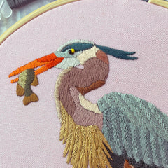 Kate Wyatt Fine Art Great Blue Heron Embroidery Kit