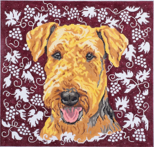 Barbara Russell Designs Airedale II Dog Needlepoint Canvas