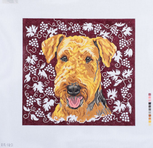 Barbara Russell Designs Airedale II Dog Needlepoint Canvas