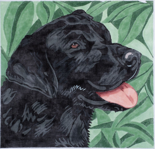 Barbara Russell Designs Black Lab Dog Needlepoint Canvas