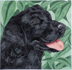 Barbara Russell Designs Black Lab Dog Needlepoint Canvas