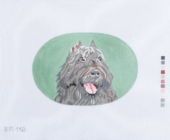 Barbara Russell Designs Bouvier des Flandres Oval Needlepoint Canvas