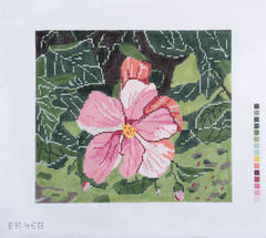 Barbara Russell Designs Hibiscus In Foliage Needlepoint Canvas