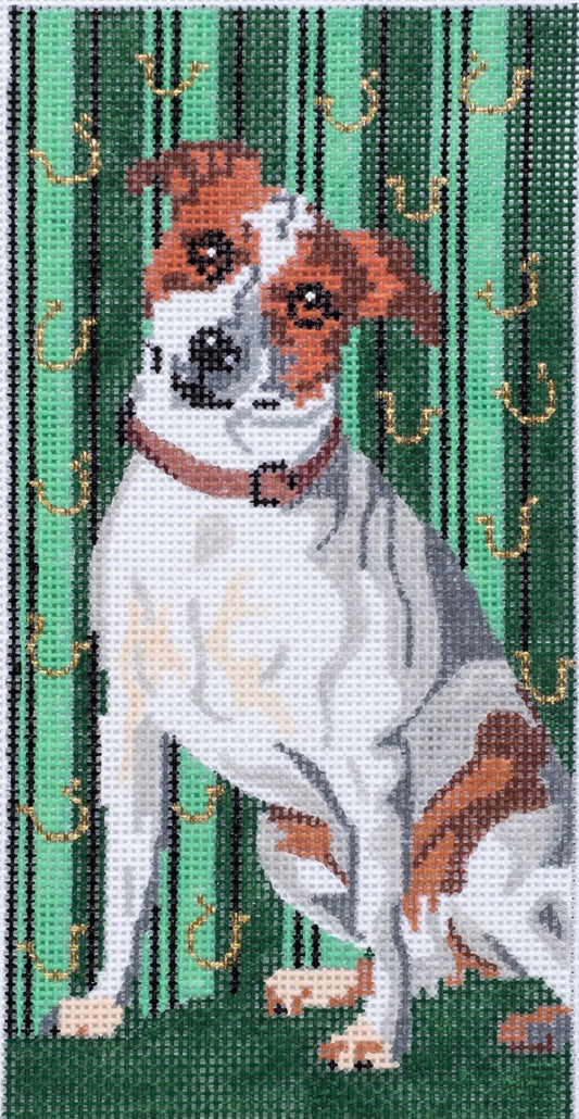 Barbara Russell  Designs Jack Russell Dog Eyeglass Case Needlepoint Canvas