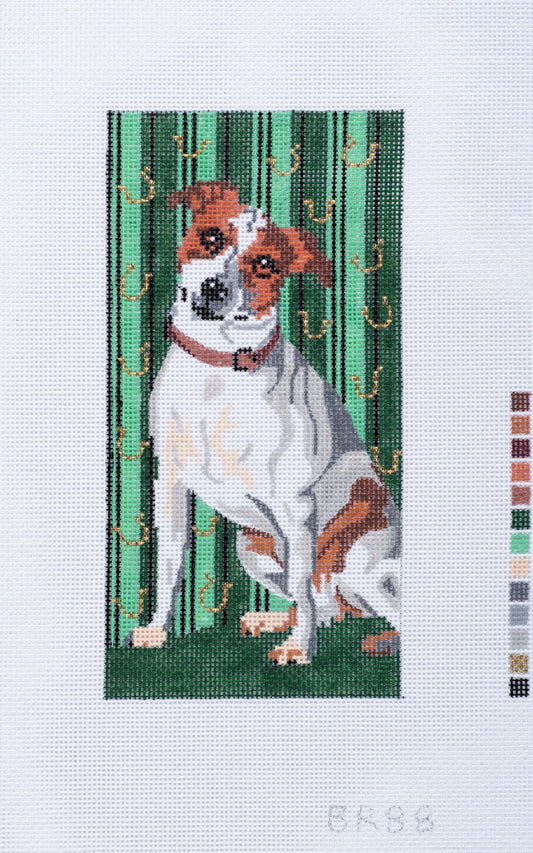 Barbara Russell  Designs Jack Russell Dog Eyeglass Case Needlepoint Canvas