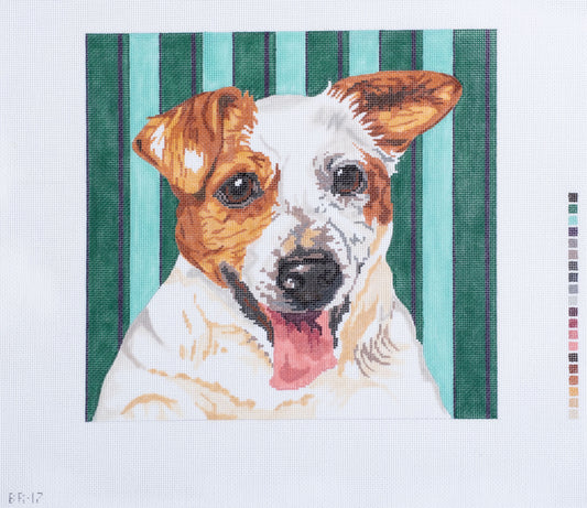 Barbara Russell  Designs Jack Russell Terrier Dog Needlepoint Canvas